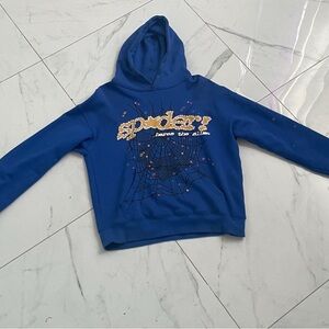Sp5der blue hoodie- Size small- Slightly worn